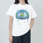 林山キネマのネオンテトラとセキセイインコ Heavyweight T-Shirt