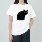 小鳥と映画館の猫背の黒猫ちゃん ヘビーウェイトTシャツ