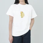 猫の浮世絵・草紙ののんびり目を閉じている猫 ヘビーウェイトTシャツ