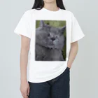 ねこのきまぐれのすやすやブルー Heavyweight T-Shirt