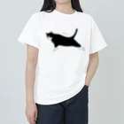 小鳥と映画館の伸びをするハチワレちゃん Heavyweight T-Shirt