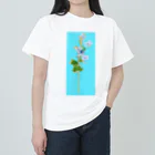 shi-chi Labo graph(詩一）のブルースター(青背景) ヘビーウェイトTシャツ