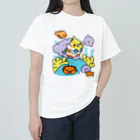 Cody the Lovebirdの（両面）オカメインコと海のお友達 & 南の島で夏休み Chubby Bird ヘビーウェイトTシャツ