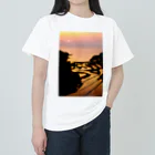 小佐々塾の夕陽と棚田 Heavyweight T-Shirt