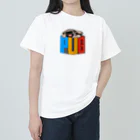 パグ PUG ぱぐ  OHMAI GALLERYのPUG-パグ-ぱぐ　道具箱ならぬパーグ箱から出たい親子パグ Tシャツ Heavyweight T-Shirt