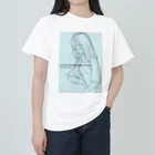 obosa_DENS/SABEAR_shop ＠SUZURIのrough drawing girl-1_ウェア ヘビーウェイトTシャツ