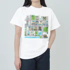 マル虫工房の建物たくさんイラストマップ Heavyweight T-Shirt