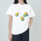 賽目振の積まれたり刺さったりcolorぶろっく ヘビーウェイトTシャツ