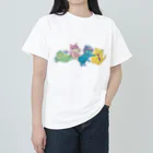 char pottery のカラフルねこと空インコ  Heavyweight T-Shirt