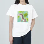 みるきち【ペットイラストアーティスト】の飛び出すカナヘビ① ヘビーウェイトTシャツ