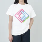 CHICHIZŌの狐の窓 (ライン：ピンク×水) ヘビーウェイトTシャツ