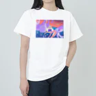 宇宙キャンプの深海でDJするねこ、タコとイカ、クラゲ、リュウグウノツカイ ヘビーウェイトTシャツ