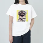 みるきち【ペットイラストアーティスト】のお手するシュナウザー① ヘビーウェイトTシャツ