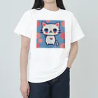 A31eの狛猫のミケ「はーとびーと」 ヘビーウェイトTシャツ