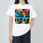 TakashiSのsurprised face pug ヘビーウェイトTシャツ