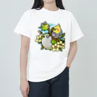 Cody the Lovebirdの仲良しインコ　セキセイインコ、オカメインコ、オキナインコ Chubby Bird ヘビーウェイトTシャツ