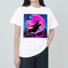 MedicalKUNの圧倒的芸術感の月夜の忍者★ ヘビーウェイトTシャツ