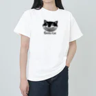 Illustrator Moca&Ram shopのネコのゲッティ/Getty Cat ヘビーウェイトTシャツ