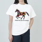 meiroのカラフルなホース_文字入り ヘビーウェイトTシャツ