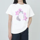 Kotetsu diary(SUZURI店)のラグドール×桜 ヘビーウェイトTシャツ