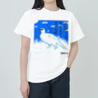 あにまる屋🎨あかパンダ🖌の冬のホワイトアニマル・シリーズ「冬羽ライチョウ」 ヘビーウェイトTシャツ