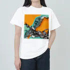 カマキリアートのオレンジカマキリ Heavyweight T-Shirt