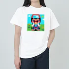 Ruru's worldの01ドット絵　ruruちゃん/三輪車でお散歩　 Heavyweight T-Shirt