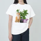 𝙈𝙊𝙈𝙊'𝙨 𝙎𝙝𝙤𝙥の植物とねこ_02 Heavyweight T-Shirt