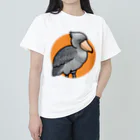 Cody the LovebirdのChubby Bird ハシビロコウ ヘビーウェイトTシャツ