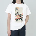 MUGEN ARTの小原古邨　椿に四十雀  Ohara Koson / Great tit on branch with pink flowers  Heavyweight T-Shirt