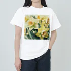 botanicalartAIの黄色のスイセン ヘビーウェイトTシャツ