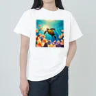 青空クリエイトの海亀とプルメリア Heavyweight T-Shirt