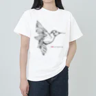 t-shirts-cafeのフォントイラストレーション『hummingbird（ハミングバード・ハチドリ）』 Heavyweight T-Shirt