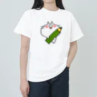 ゆちのへやの特大鉛筆を持ったにゃんこイラスト ヘビーウェイトTシャツ