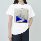 危険なたぬきのマイクロキャンバス ロシアンブルー ヘビーウェイトTシャツ