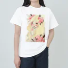 天道虫のPink Flower Hair Heavyweight T-Shirt