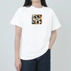 T2 Mysterious Painter's ShopのMysterious Cat Heavyweight T-Shirt