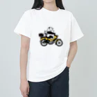 へっぽこデザインのクロスカブ　綺麗な黄色 ヘビーウェイトTシャツ