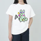 anko_koshianのお花ウサギ🌼🐰ライトグリーン Heavyweight T-Shirt