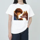桜音ことこ企画の少年とオオカミの信頼 ヘビーウェイトTシャツ