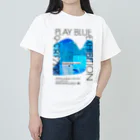 YUKA WATANABE | YUKASUKE Designの【展示DM Tシャツ】PLAY BLUE EXHIBITION ヘビーウェイトTシャツ