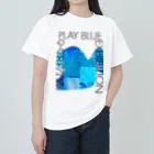 YUKA WATANABE | YUKASUKE Designの【展示DM Tシャツ③】PLAY BLUE EXHIBITION ヘビーウェイトTシャツ