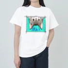 ゆたかの森ののぞく子猫 ヘビーウェイトTシャツ