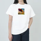 幸せアートワールドの可愛い龍のイラストグッズ Heavyweight T-Shirt