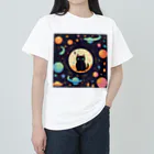 スペースキャットコレクションの星遊びキャット Heavyweight T-Shirt