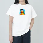 koneko_nekonekoのカンフー猫グッズ ヘビーウェイトTシャツ