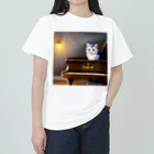 kitten pianistの子猫ピアニスト-2 ヘビーウェイトTシャツ