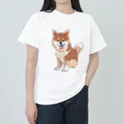 blue_7777　まねきねこショップの笑顔の柴犬 ヘビーウェイトTシャツ