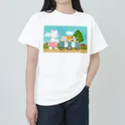 アプリコワークスのくまちゃん・みんなでお散歩 Heavyweight T-Shirt