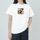 🎨デザイン宮殿🛍️の猫系美少女 ヘビーウェイトTシャツ